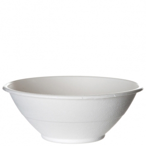 Compostable Sugarcane Soak-Proof Noodle Bowls, 40 oz., White