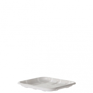 Compostable Sugarcane Meat & Produce Trays, 5.52 x 5.52 x 0.56in, 1S, White