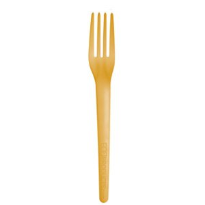 7" Yellow Dinner Fork - Plantware® High-Heat Utensils 