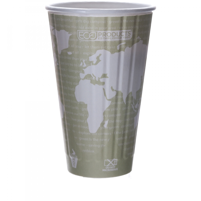 8 Oz Paper 1000/carton Eco-products World Art Hot Beverage Cups Resin