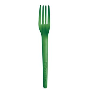 7" Green Dinner Fork - Plantware® High-Heat Utensils